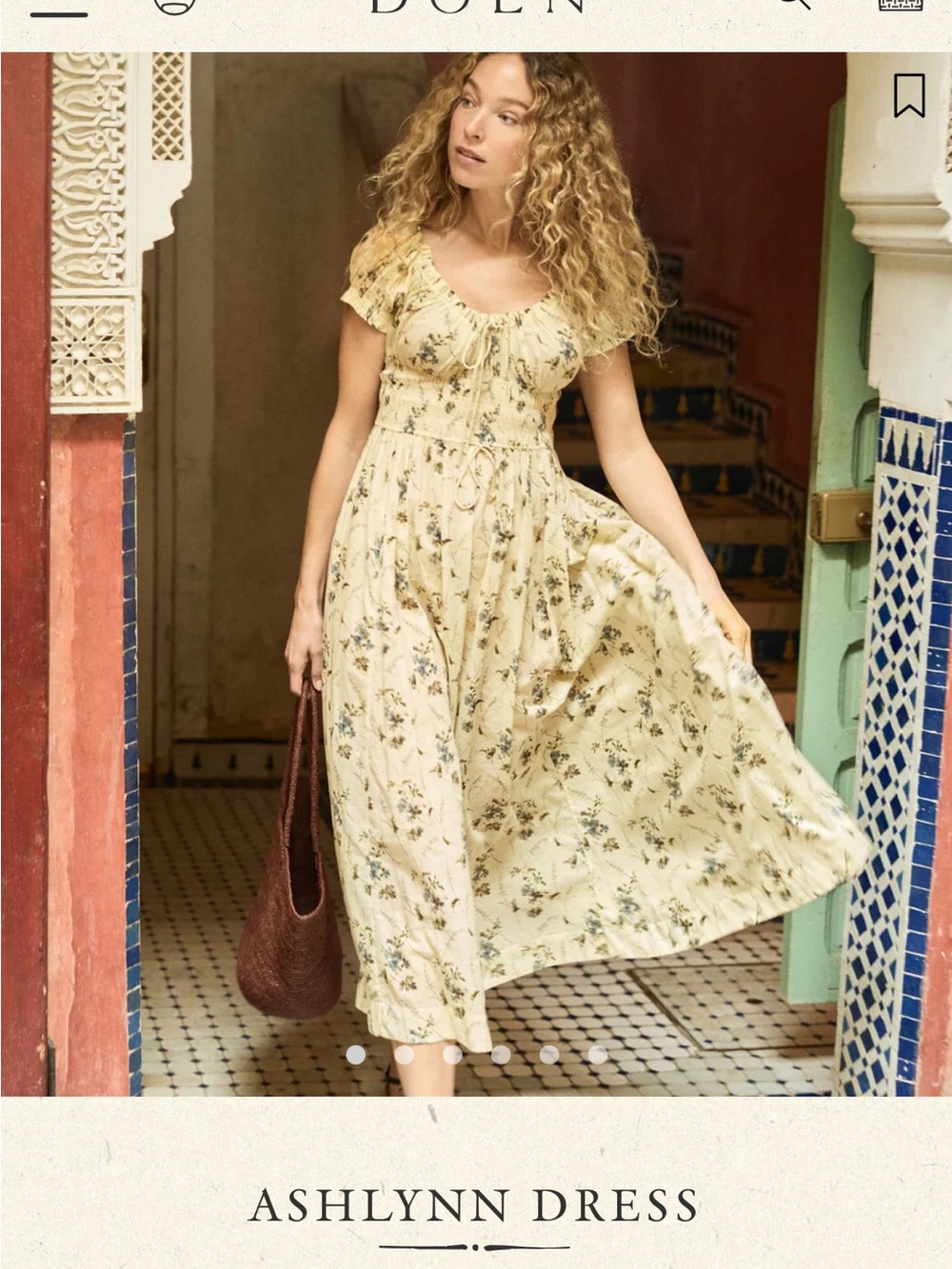 Doen Ashlynn Pale Yellow Floral Maxi Dress DUPE